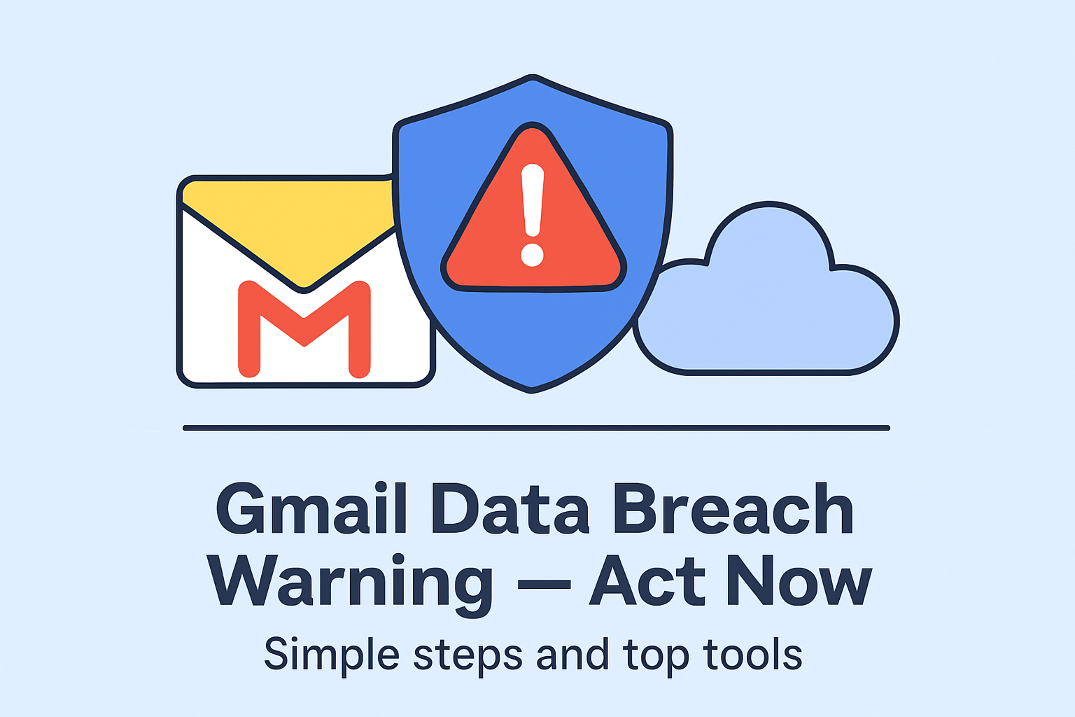 Cloud data security illustration with padlock and shield