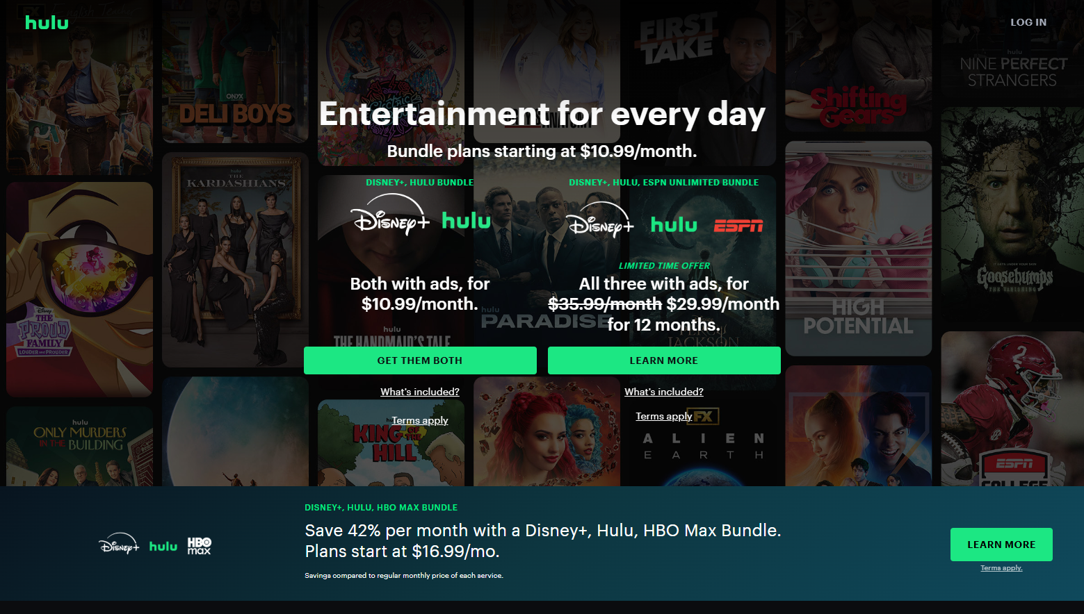 Hulu Live TV guide 2025 with streaming device, remote, and TV screen displaying Hulu logo.